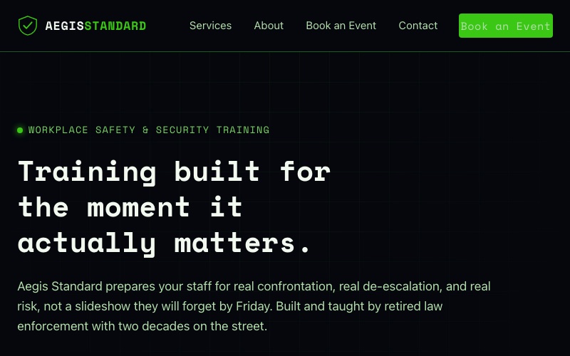 Aegis Standard site screenshot