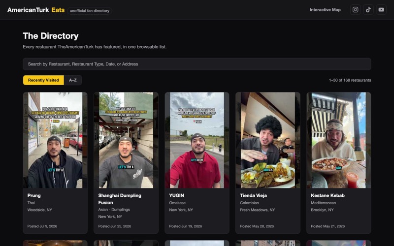 New York Turk Eats site screenshot